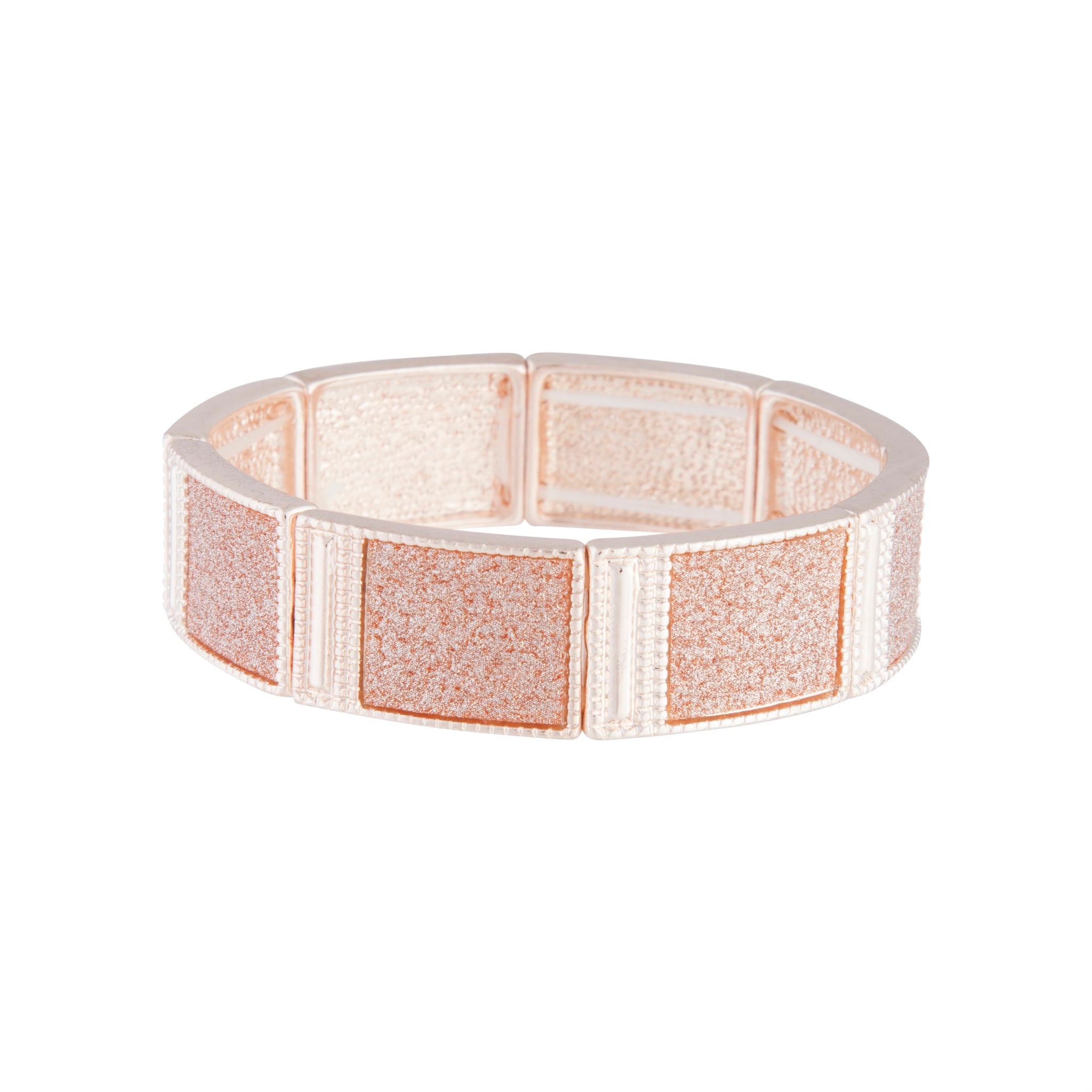 Rose Stretch Glitter Square Bangle
