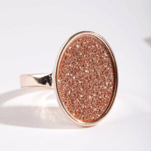 Rose Oval Glitter Paper Ring