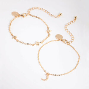 Moon Charm Bracelet Set