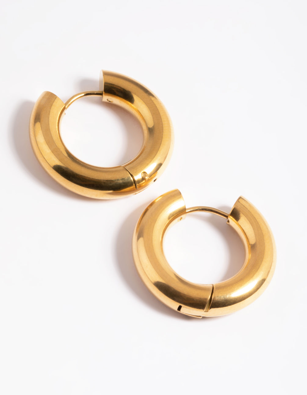Stainless Steel Chunky Medium Hoop Earrings