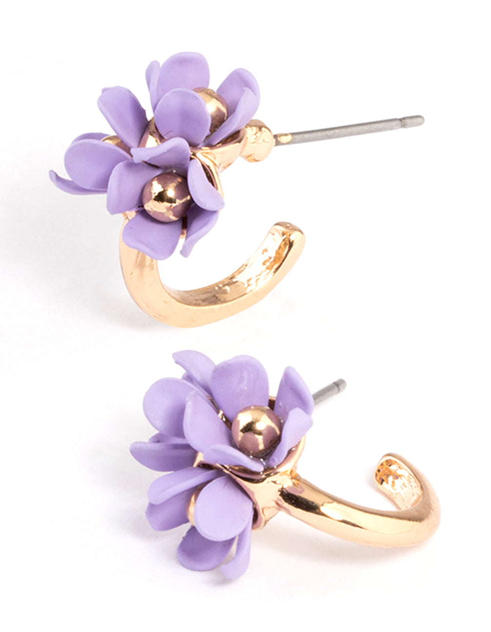 Purple Mini Flower Cluster Earrings