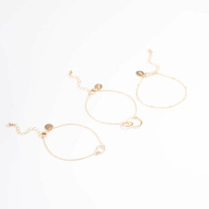 Open Circle Linked Bracelet Pack