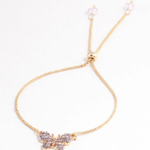 Lilac Pave Butterfly Toggle Bracelet