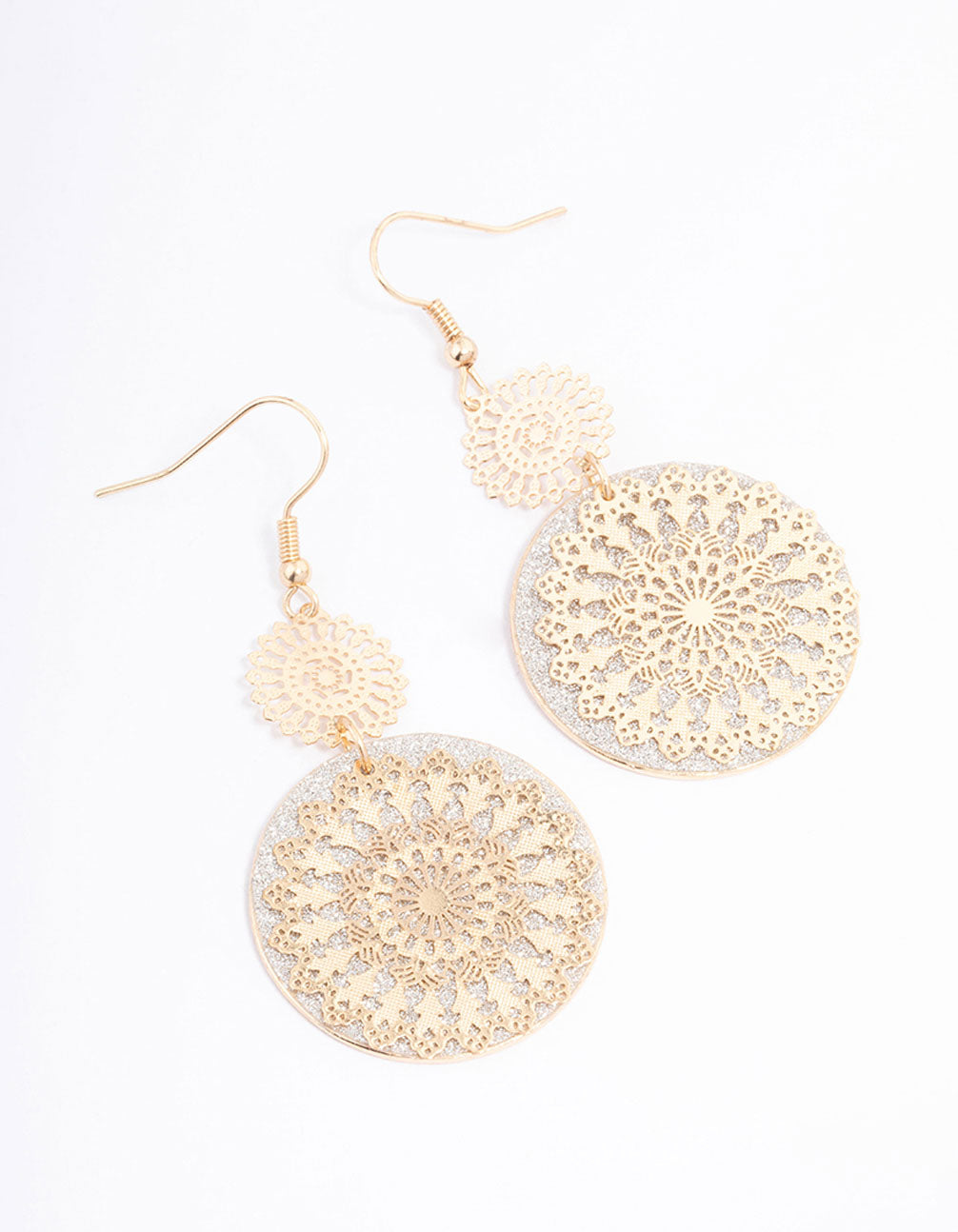 Glitter Paper Flower Drop Earrings