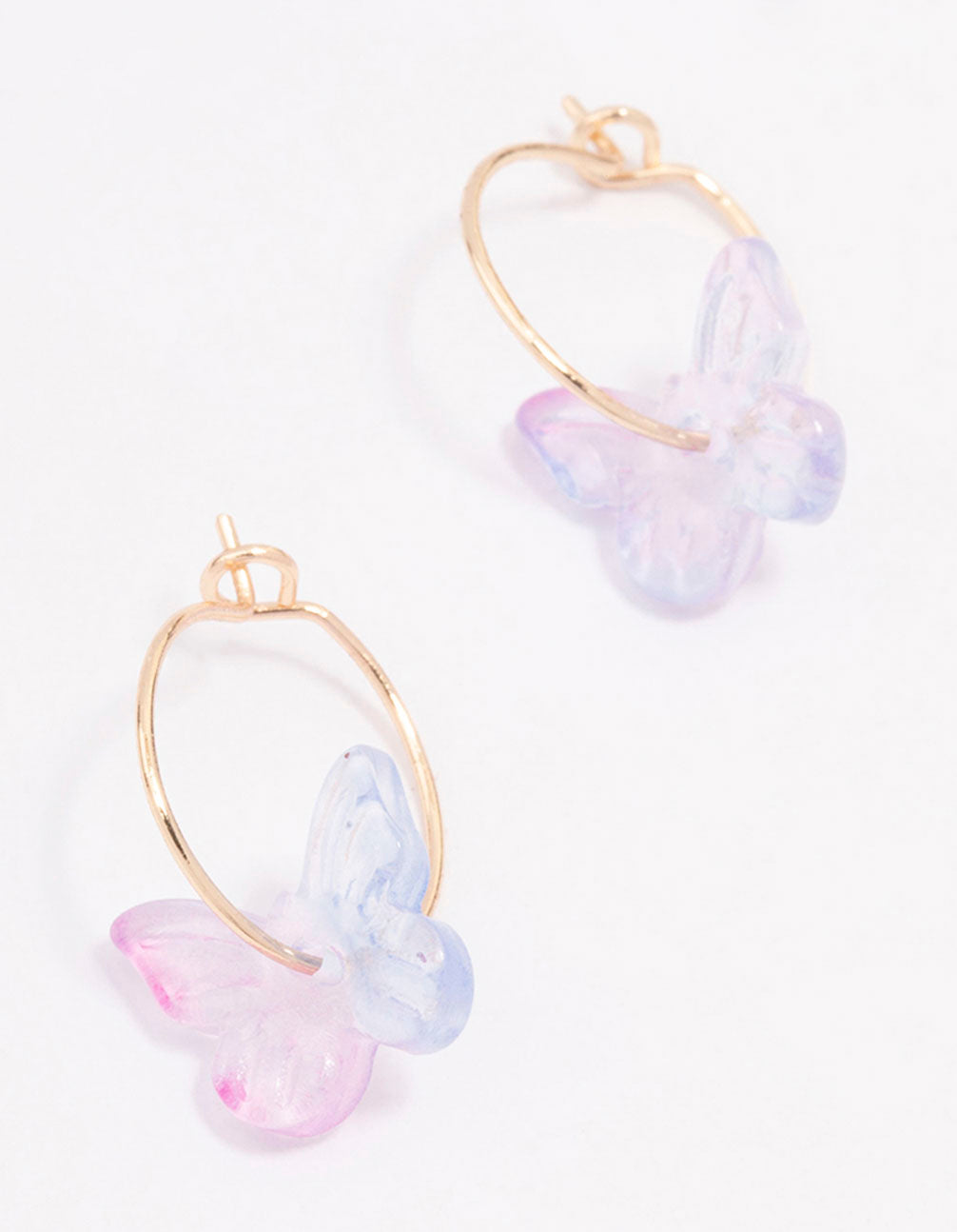 Rose Butterfly Hoop Earrings