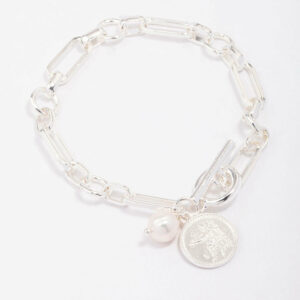Chunky Coin & Pearl Bracelet