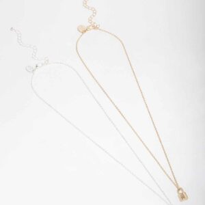 & Plain Locket Necklace Pack