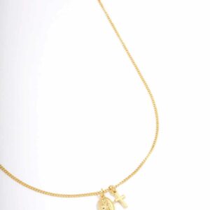 Mary Cross Charm Pendant Necklace
