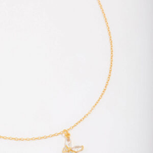 Butterfly & Angel Cubic Zirconia Pendant Necklace