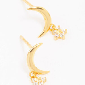 Moon & Star Stud Earrings