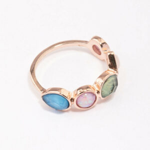 Rose Pebble Stone Ring