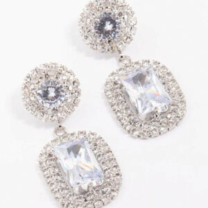 Double Stone Statement Earrings