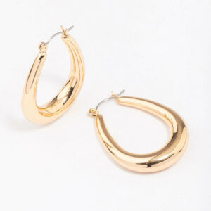 Cut Out Pear Hoop Earrings