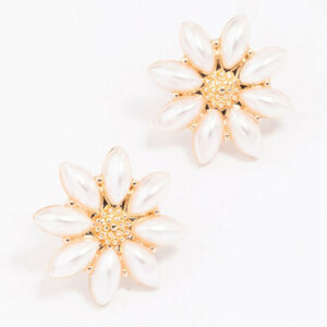Pearl Flower Stud Earrings
