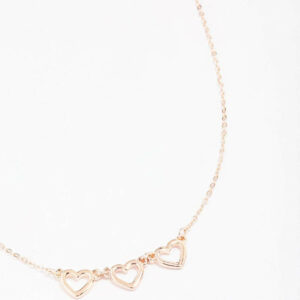 Rose Cut Out Heart Pendant Necklace