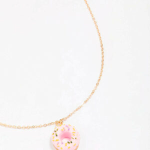 & Pink Donut Pendant Necklace