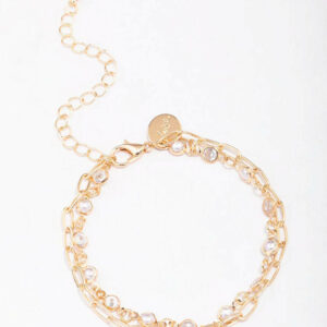 Encased Pearl Link Bracelet
