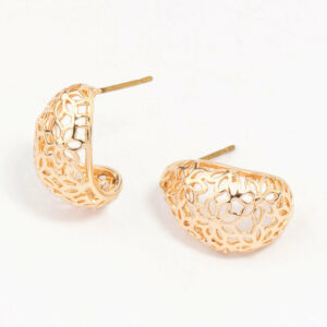 Intricate Cut-Out Teardrop Hoop Earrings