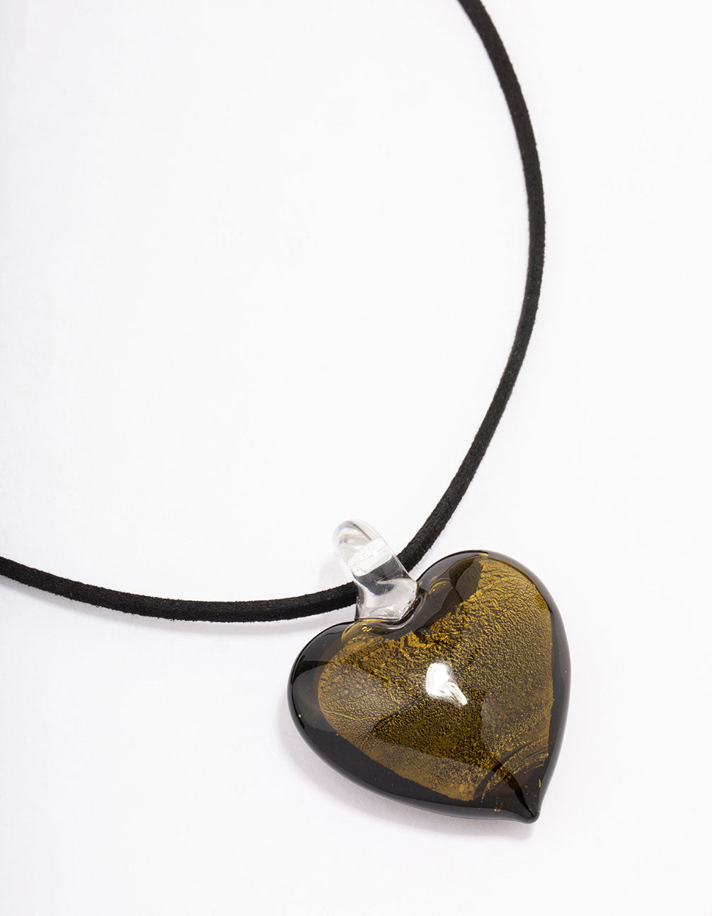 Puffy Heart Cord Pendant Necklace