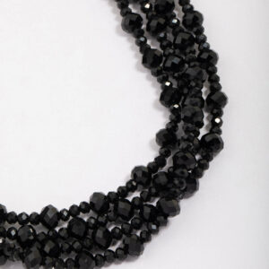 Black Beaded Layered Necklace