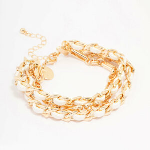 Woven Chunky Layered Chain Bracelet