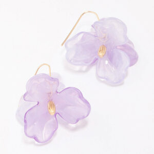 Lilac Floral Petal Drop Earrings